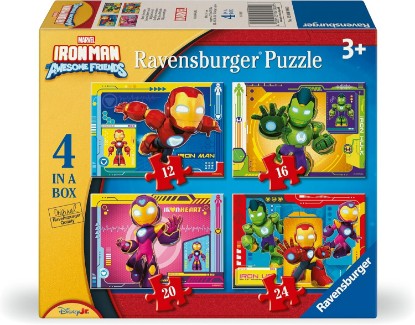Picture of Ravensburger Marvel Iron Man Puzzles 4 Pack | Puzzle Children 3 Years | Gift Girls 3 Years from 72 Pieces | Puzzle Children 19 x 14 cm | Puzzles Ravensburger The Forest Stewardship Council
