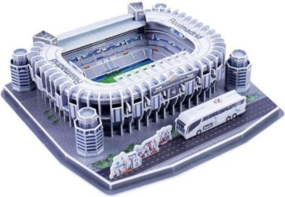 Picture of Classic Football Stadium Puzzle,3D Puzzle Soccer Club Venues,3D Paper Model Building Puzzle Kit, Soccer Stadium Souvenir Gift,Handmade Puzzle Ornaments，Cardboard Model (Santiago Bernabeu)