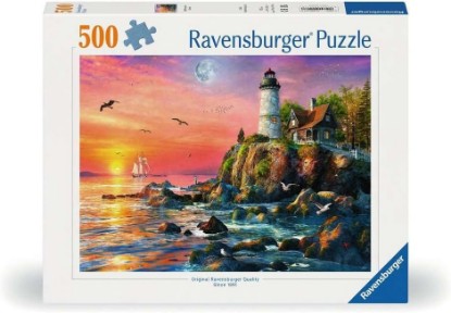 Picture of Ravensburger Lighthouse at Sunset 500 Piece Jigsaw Puzzle for Adults - 12000217 - Handcrafted Tooling, Made in Germany, Every Piece Fits Together Perfectly The Forest Stewardship Council