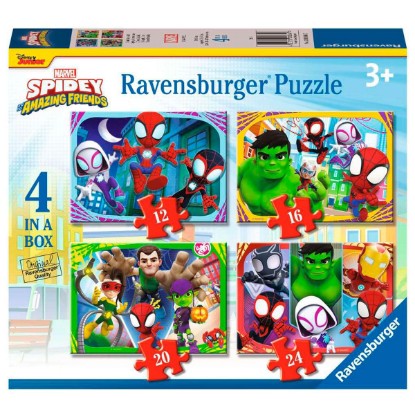Picture of Ravensburger Spidey and His Amazing Friends Marvel Puzzle Set, 4 Puzzles (12, 16, 20, 24 Pieces), Children's Puzzle for 3+ Years, 70x50cm The Forest Stewardship Council
