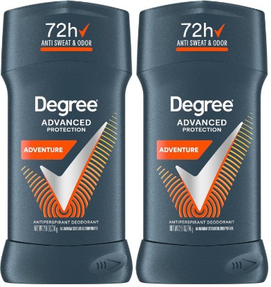 Picture of Degree Men Antiperspirant Deodorant Adventure 72-Hour Sweat and Odor Protection Antiperspirant For Men With Body Heat Activated Technology 2.7 oz (Pack of 2)