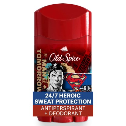 Picture of Old Spice Antiperspirant and Deodorant for Men, 24/7 Freshness & Lasting Scent, 24/7 Long Lasting Sweat & Odor Protection, Smell Like a Hero, Superman, Bright Citrus and Cosmos Scent, 2.6 oz