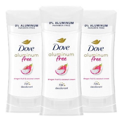 Picture of Dove Deodorant Stick Dragon Fruit & Coconut Cream Aluminum Free 3PK 2.4 oz | Aluminum Free 72 hour odor protection.