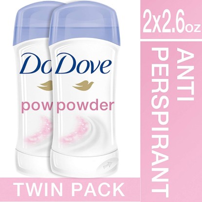 Picture of Dove Antiperspirant Deodorant, Powder, Twin Pack (4 Count of 2.6 Ounce Each), 10.4 Ounce