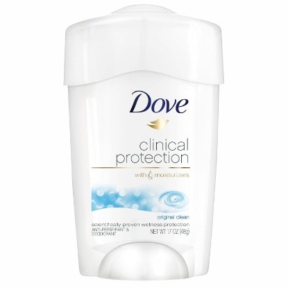 Picture of Dove Clinical + Care Original Clean Antiperspirant Soft Solid Stick, 1.7 oz | 96H Clinical Sweat Protection for hormonal, heat, & stress sweat, Nourishing Serum, Crisp, clean scent
