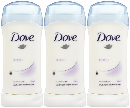 Picture of Dove Invisible Solid Deodorant, Fresh, 2.6 Ounce (Pack of 3)