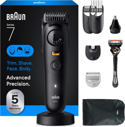 Picture of Braun All-in-One Series 7 Men's Electric Beard Trimmer, Hair Clipper, Shaver & Razor for Face, Hair & Body, All-in-One AIO 7535 with Gillette ProGlide Razor, Cordless