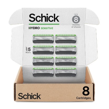 Picture of Schick Hydro Sensitive Razor Refills, 8ct | 5 Blade Razor for Men, Shaving Blades, 8 Refills