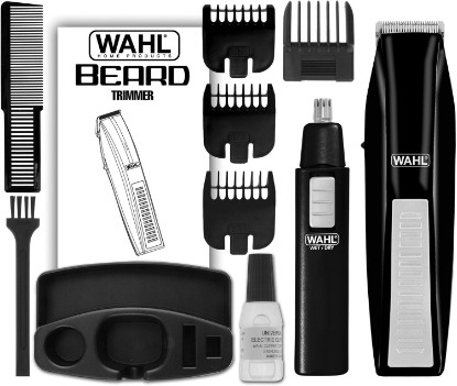 Picture of Wahl 5537-1801 Cordless Battery Operated Beard Trimmer with Bonus Ear, Nose and Brow Trimmer