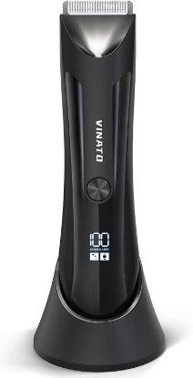Picture of VINATO Electric Body Hair Trimmer - Manscape Ball Trimmer, Groin Hair Trimmer for Men, Waterproof Ball Shaver, USB Recharge Dock Replaceable Ceramic Blade, Male Hygiene Razor, 90 Mins Battery Life