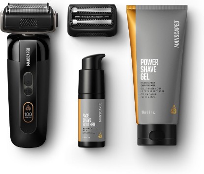 Picture of MANSCAPED The Chairman™ PRO Package - Men’s Electric Face Shaver | Two Interchangeable Blades, SkinSafe® Four-Blade Foil & Stubble Trimmer, Power Shave Gel, Face Shave Soother Aftershave