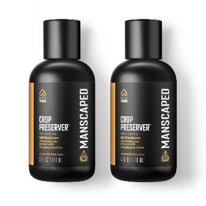 Picture of MANSCAPED The Crop Preserver®, Men's Ball Deodorant | Male Care Hygiene Moisturizer, Anti-Chafing Groin Protection with Cooling Aloe Vera, Refined® Scent, 4oz (2-Pack)