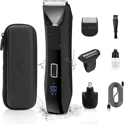 Picture of Manscape Men Body Trimmer IPX7 Waterproof Ball Pubic Hair Groomer | 3‑in‑1 no‑nick trim, LED display, travel lock, lightweight, nose trimmer, travel gift for men, fully washable body shaver Global Recycled Standard