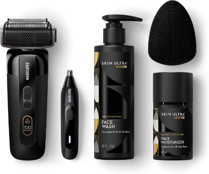 Picture of MANSCAPED Face Box Includes - The Chairman™ PRO Men's Foil Shaver, Weed Whacker® 3.0 Plus Nose & Ear Hair Trimmer, Face Buffer Silicone Scrubber, Facial Wash & Moisturizer