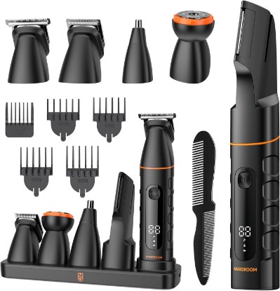 Picture of Manscape Upgraded Body & Pubic Hair Trimmer for Men, Waterproof Ball Shaver | All-in-one electric mens grooming kit, no nick no irritation, large-capacity battery, IPX6, LED display, USB-C charging dock ClimeCo Certified