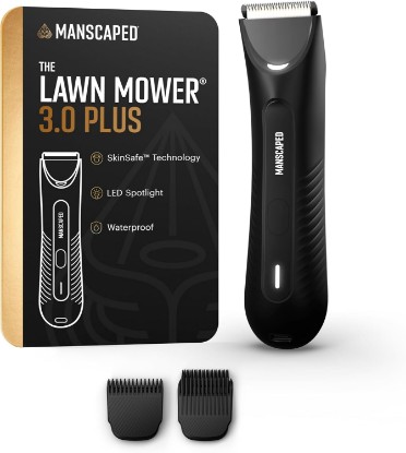 Picture of MANSCAPED The Lawn Mower® 3.0 Plus Groin & Body Hair Trimmer | Updated SkinSafe® Trimmer Blade, Waterproof Wet/Dry Groomer, USB-C Rechargeable, Men’s Wireless Ball Shaver, Tuxedo Black