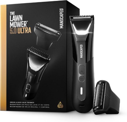 Picture of MANSCAPED The Lawn Mower® 5.0 Ultra Groin & Body Hair Trimmer | Dual-Head SkinSafe® Trimmer & Foil Blades, Waterproof Wet/Dry, USB-C Rechargeable with Travel Case, Men’s Ball Shaver, Black