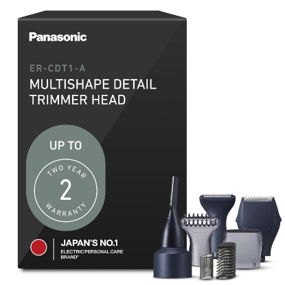Picture of Panasonic MultiShape Facial Detail Shaver Trim Set Attachment, Eyebrow Trimmer, Beard Detail Trimmer, and Detail Shaver, Wet/Dry, Add to MultiShape Grooming System, Easy-Clean Tool - ER-CDT1-A