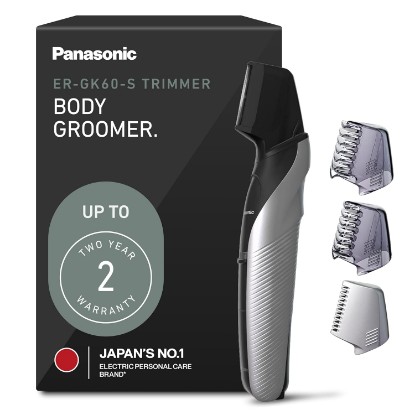 Picture of Panasonic Electric Body Trimmer for Men, Cordless Washable Wet Dry Groomer with 3 Comb Attachments, Black ER-GK60-S
