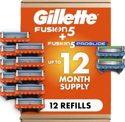 Picture of Gillette Fusion5 and ProGlide Men's Razor Blade Refills, 5-Blade Cartridges, Variety Pack, 12 Count