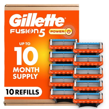 Picture of Gillette Fusion5 Power 5-Blade Razor Blade Refills for Men with Precision Trimmer, 10 Count
