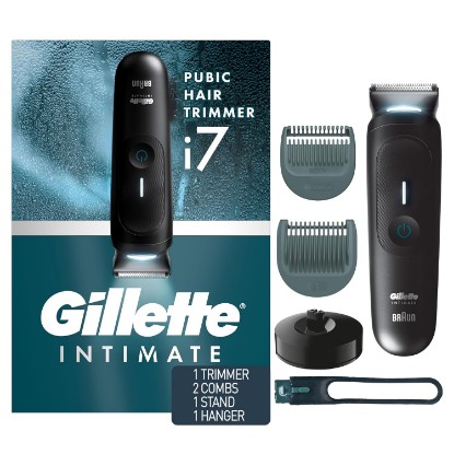 Picture of Gillette i7 Intimate Men’s Premium Pubic Hair Trimmer, Waterproof LED Body Hair Trimmer for Men, Manscaping Body Groomer
