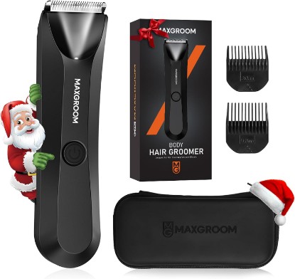 Picture of MAXGROOM Manscape Body Hair Trimmer for Men, IPX7 Waterproof Pubic & Groin Hair Trimmer- Electric Ball Shaver with LED Light, Ceramic Blade, USB Rechargeable & Travel Pouch ClimeCo Certified