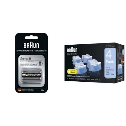 Picture of Braun Series 8 Electric Shaver Replacement Head - 83M - Compatible with all Series 8 Electric Razors 8330s, 8370cc, 8457cc, 8417s, 8467cc, 8340s, 8350s & Clean & Renew Refill Cartridges CCR - 4 pack