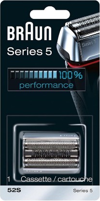 Picture of Braun Series 5 52S Shavers Replacement Foil and Trimmer Head Cassette with Ultra-Active-Lift Middle Trimmer and CrossHair Designed Foil, Silver