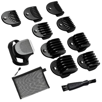 Picture of Beard Trimmer Attachment, 9 Combs 1-19mm, Braun 5/6/7 | Electric Shaver Comb Set, Adjustable On Length, Rinse-Clean ABS Body, Fits Braun 7071cc, 5018s, 6075cc