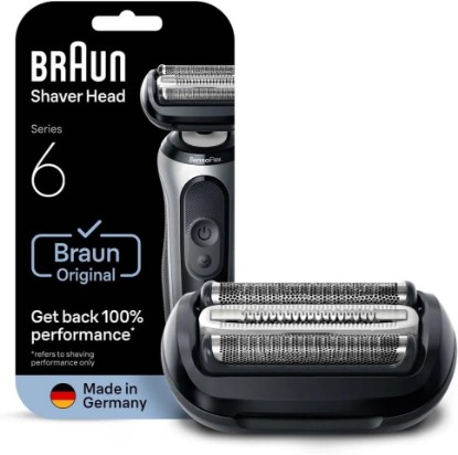 Picture of Braun Replacement for Electric Shaver Series 6, 64B, Black | Original head, recovers 100% of the performance of the rechargeable men's beard trimmer, compatible with series 6 60, 61- GreenCircle Certified: Certified Energy Savings