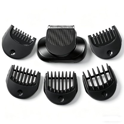 Picture of Beard Trimmer Head Attachment Compatible with Braun Series 5/6/7 | Replacement Clipper Head, 5 Guide Combs (1/2/3/5/7mm), Fits 5018s/6075cc/7071cc/7020s/7085cc