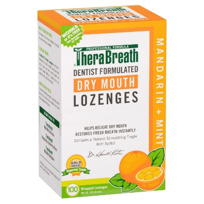 Picture of TheraBreath Dry Mouth ZINC Lozenges, Mandarin Mint Flavor, 100 Lozenges