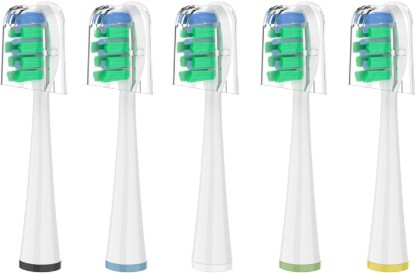 Picture of Replacement Brush Heads for Waterpik Sensonic Complete Care Toothbrush | 5 Count, White, Toothbrush Replacement Heads with Covers for Waterpik STW-03W020 (White), STW-03W027 (Gray), CC-04CD010-1