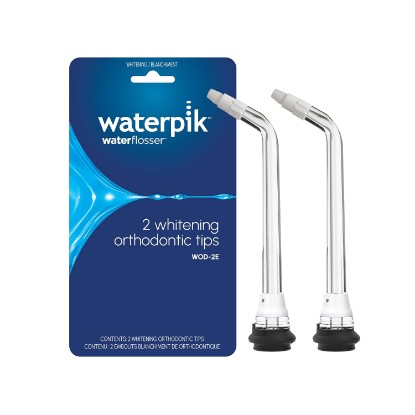 Picture of Waterpik Whitening Water Flosser Replacement Tip, Orthodontic, White & Black, 2 Count