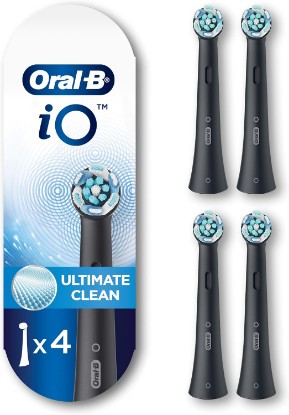 Picture of Oral-B iO Series Ultimate Clean Electric Toothbrush Replacement Brush Heads for an Oral-B Electric Toothbrush, 4 Count, Black