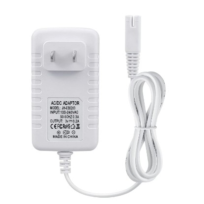 Picture of Charger Replacement for Waterpik Water Flosser WP360W WP462 WP450, White | Power Cord, 5ft