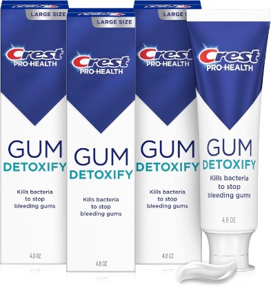 Picture of Crest Pro-Health Gum Detoxify Antibacterial Fluoride Toothpaste, 4.8 oz 3 Pack, Enamel and Gum Repair, Cavity Protection, Deep Clean, Plaque Control, Clinically Proven, Travel Size Toiletries