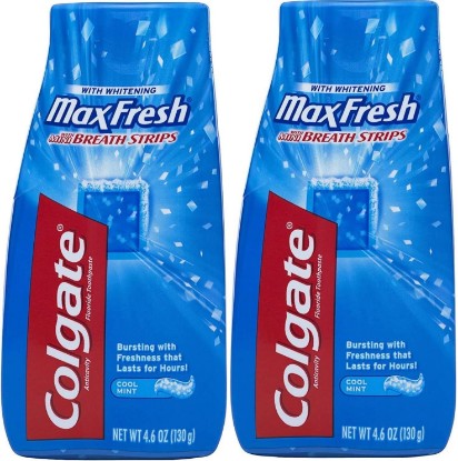 Picture of Colgate Max Fresh Liquid Toothpaste with Mini Breath Strips, Cool Mint, 4.6 oz (Packaging May Vary) (Pack of 2)