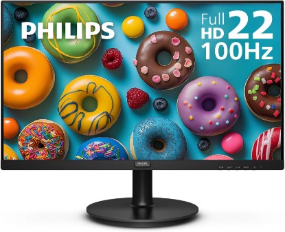 Picture of PHILIPS 22 Inch Computer Monitor FHD 100Hz VA VESA Flicker-Free, 221V8LB | 1920×1080 LED Monitor, 4ms GtG, Adaptive Sync, HDMI 1.4, Tilt Adjust, Low Blue Light, 4yr Advance Replacement Warranty