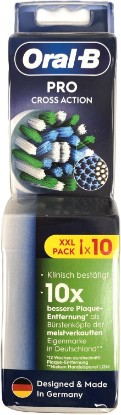 Picture of Oral-B Pro Cross Action Replacement Brush Heads, 10 Count (XXL Pack), Electric Toothbrush Refills, International Version