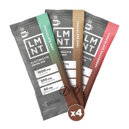 Picture of Drink LMNT Zero Sugar Hot Chocolate or Coffee Mixer - Chocolate Medley - Variety Pack | Drink Mix | 12-Count