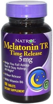 Picture of Melatonin 5 mg Time Release by Natrol 100 Tablets