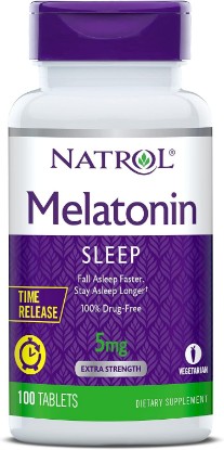 Picture of Natrol Time-Release Melatonin 5 mg, Dietary Supplement for Restful Sleep *, 100 Tablets (Pack of 2), 200 Day Supply