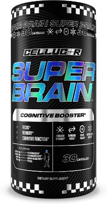 Picture of Cellucor Super Brain™ Cognitive Booster, 30 Capsules | Strawberry kiwi splash flavor with Zero sugar and 7g BCAAs for muscle recovery, hydration and performance.
