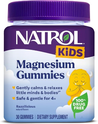 Picture of Natrol Kids Magnesium Citrate Gummies, Sleep Support, Raspberry, 30 Count | Gently Calm and Relax Little Minds, Sleep Support, Safe & Effective for Ages 4+, Healthy Muscle Relaxation & Function