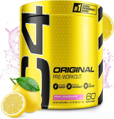 Picture of C4 Original Pre Workout with 150mg Caffeine, Pink Lemonade, 60 Servings | Zero sugar, creatine, citrulline & beta-alanine for energy, endurance and pumps.