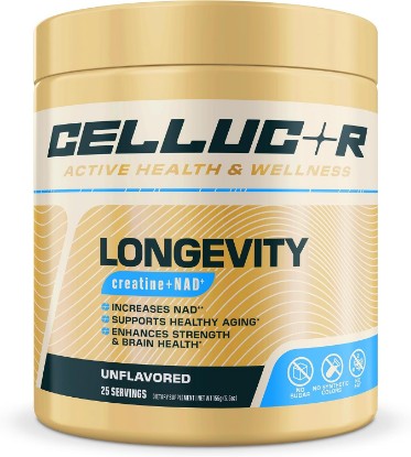 Picture of Cellucor Longevity Creatine + NAD+, Healthy Aging Support, 25 Serv | Supports cellular energy and brain health with a science-backed NAD+ support blend.