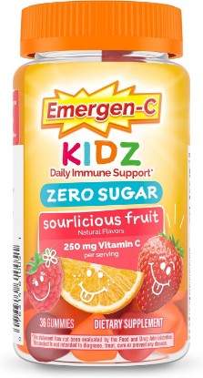 Picture of Emergen-C Kidz Vitamin C 250mg Gummies, Immune Support, Fruit, 36 Gummies | Zero Sugar, B Vitamins for Energy, Zinc and Manganese, Naturally Flavored, Kids Approved Gummies GreenCircle Certified: Certified Environmental Facts Label