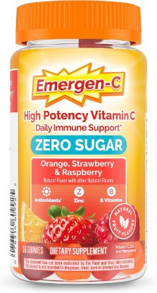 Picture of Emergen-C Vitamin C 250mg Gummies, Immune Support, Mixed Fruit, 36 Gummies | Zero Sugar, B Vitamins for Energy, Zinc and Manganese, Naturally Flavored, Allulose Sweetened GreenCircle Certified: Certified Environmental Facts Label